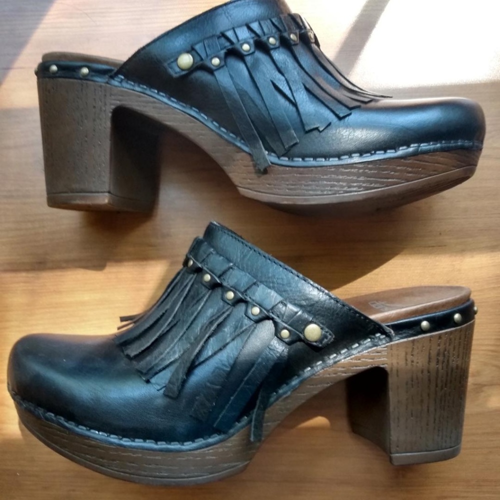 DANSKO "Deni" Leather Clogs/Mule Size 7 1/2+8/38